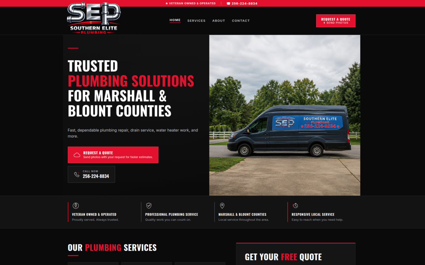 Southern Elite Plumbing website