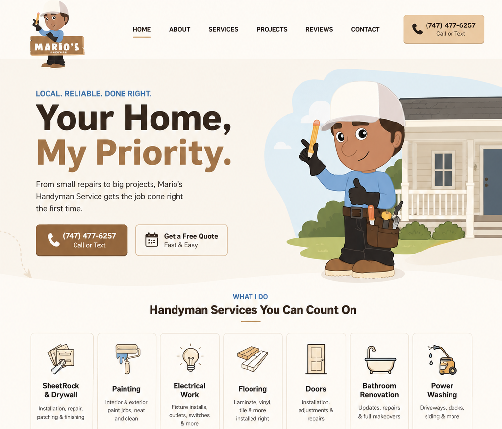 Mario’s Handyman website